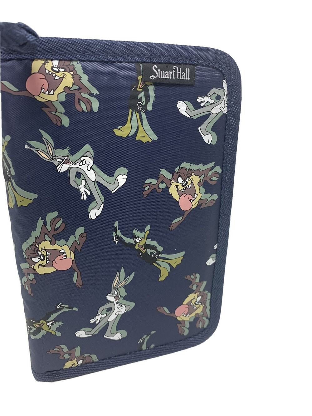 Vtg Stuart Hall Bugs Bunny Taz Warner Bros Zippered Notepad Organizer 1998